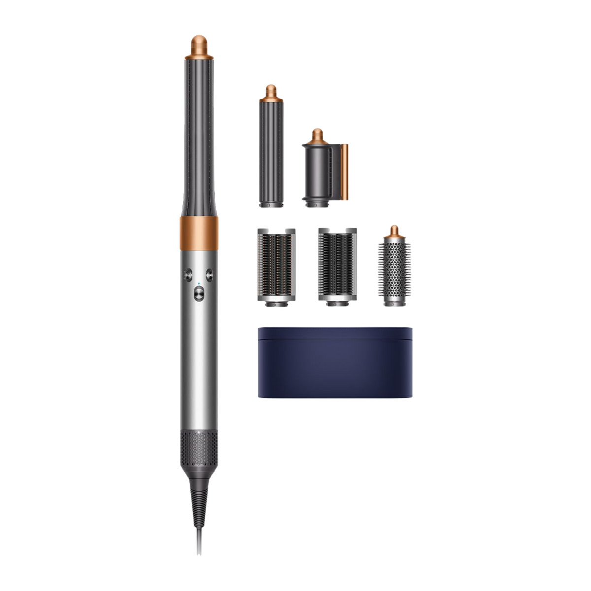 Dyson Airwrap™ Multi-styler and Dryer Complete Long in Bright Nickel/Rich Copper to style long hair with no heat damage
