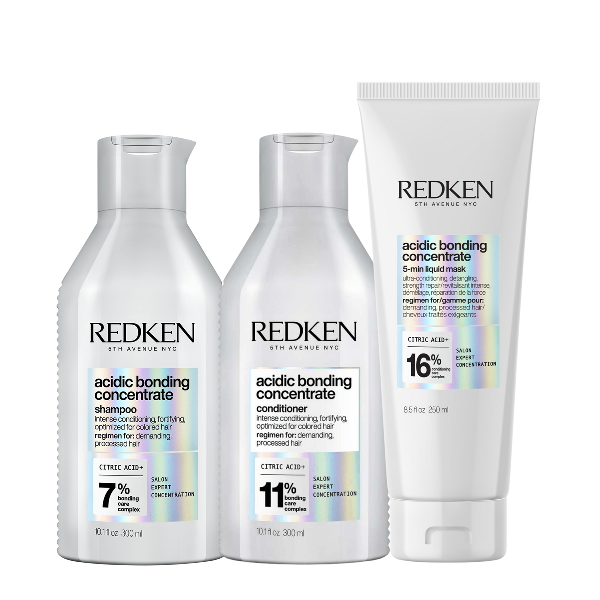 Redken Acidic Bonding Concentrate Trio to strengthen and repair damaged and over-processed hair