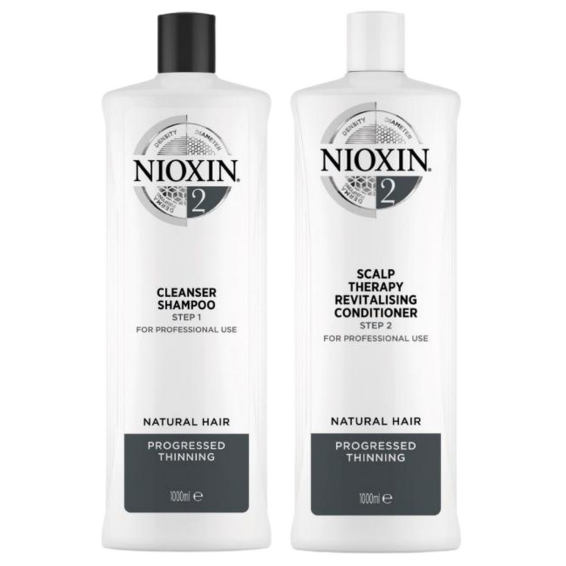 Nioxin System 2 - 1 Litre Duo For Natural Hair With Progressed Thinning