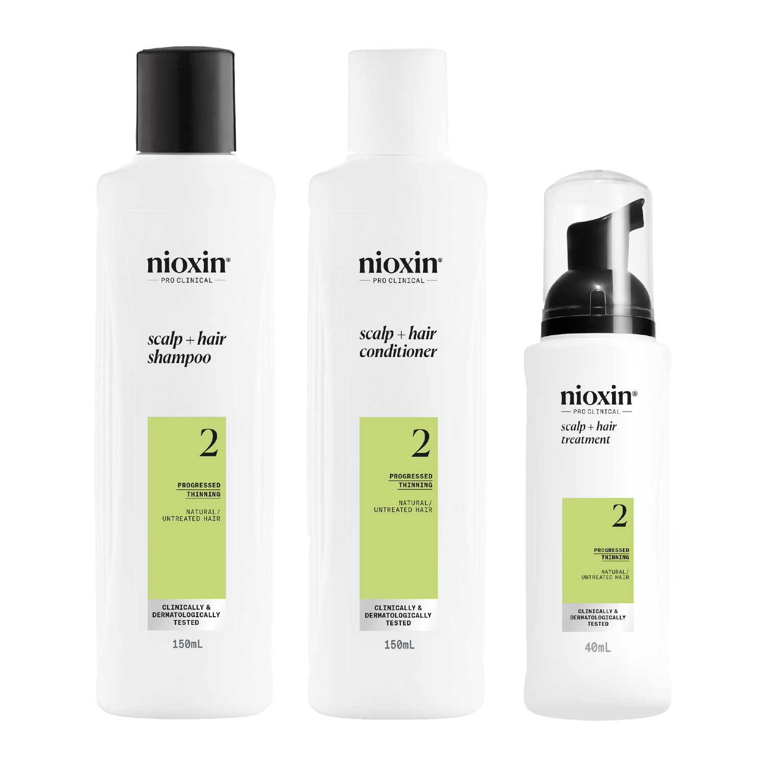 Nioxin Scalp + Hair Thickening System 2 Full Size Kit for Natural Hair with Progressed Thinning