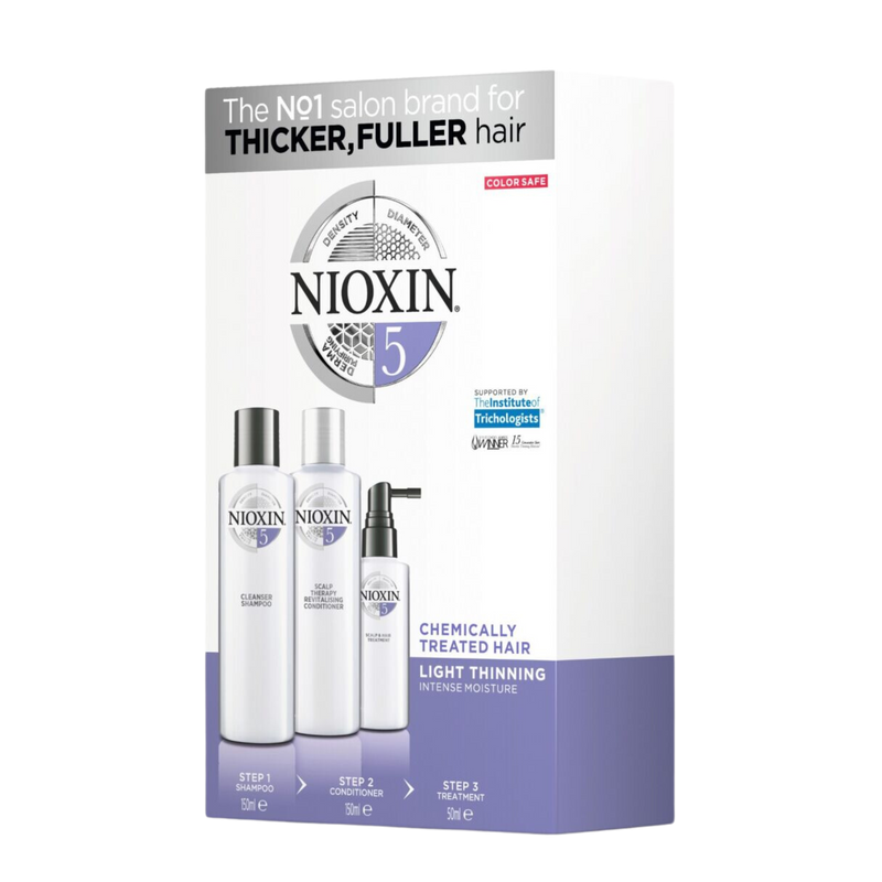 Nioxin System 5 Trio Gift Pack For Chemically Treated Hair With Light Thinning