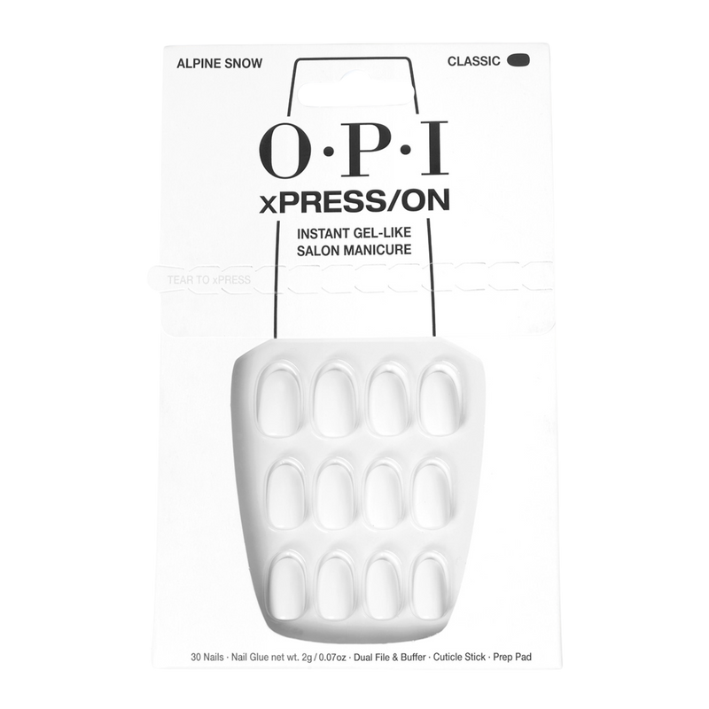 OPI xPRESS/ON Instant Gel-Like Salon Manicure - Alpine Snow - Classic