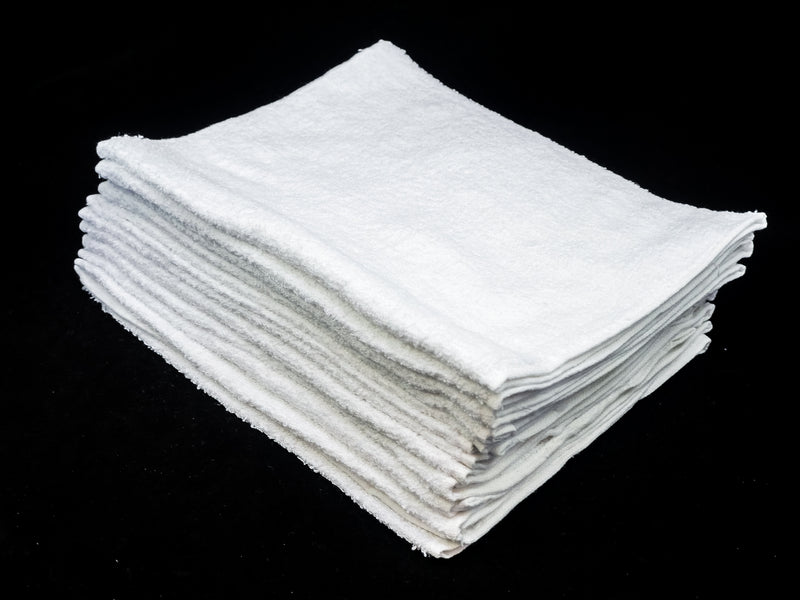 Barber Shave Towel - White (12) 28 x 45cm