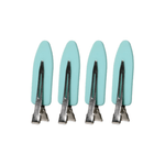 Creaseless Rubberised Green Clips Pack of 4 - Haircare Market