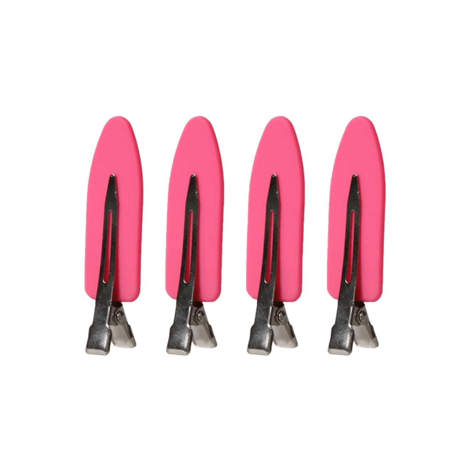 Creaseless Rubberised Pink Clips Pack of 4 - Haircare Market