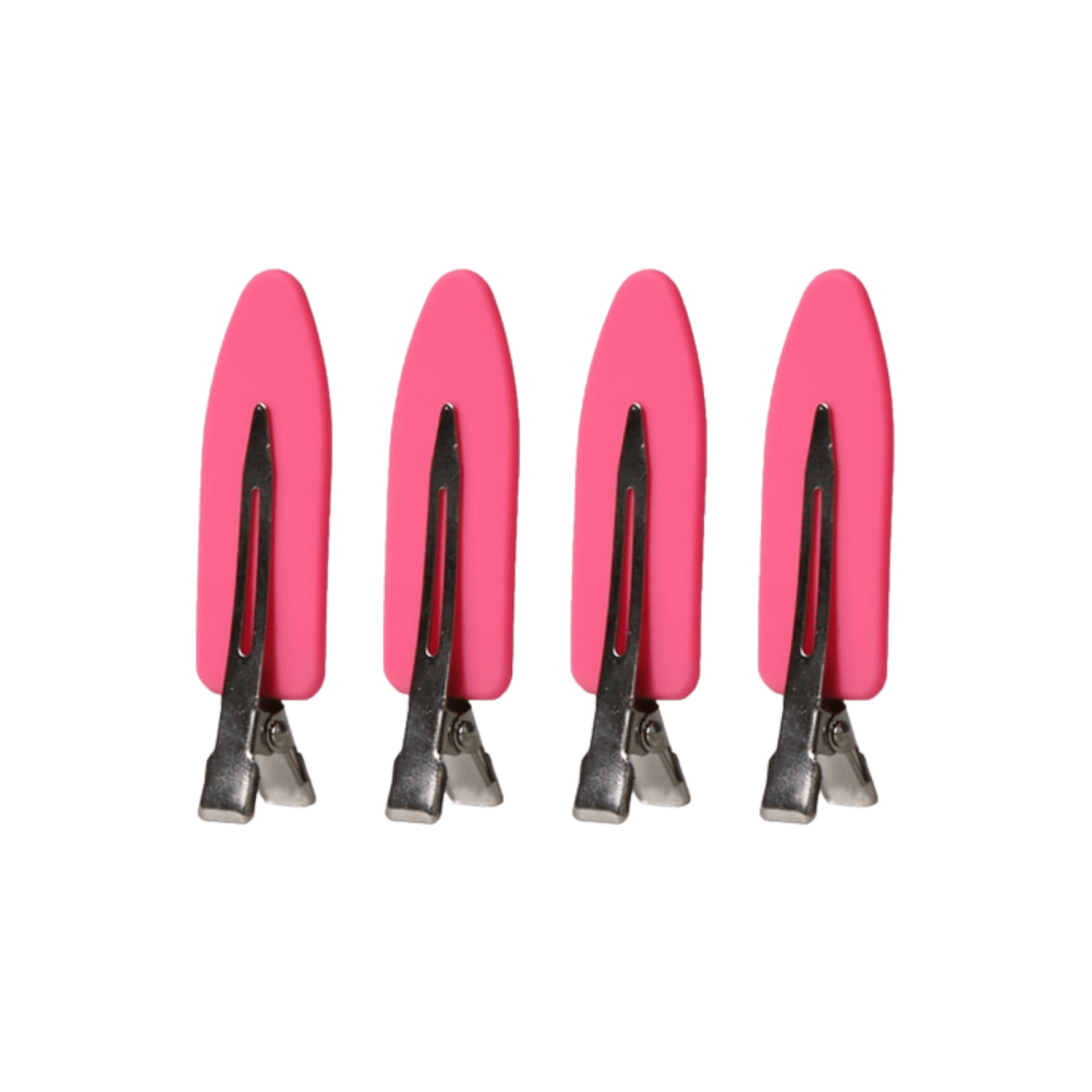 Creaseless Rubberised Pink Clips Pack of 4 - Haircare Market