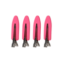 Creaseless Rubberised Pink Clips Pack of 4 - Haircare Market