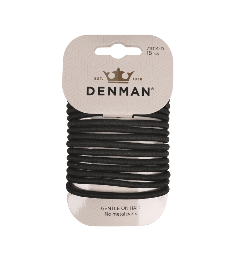 Denman Elastics Black Large 4mm (18) - Haircare Market