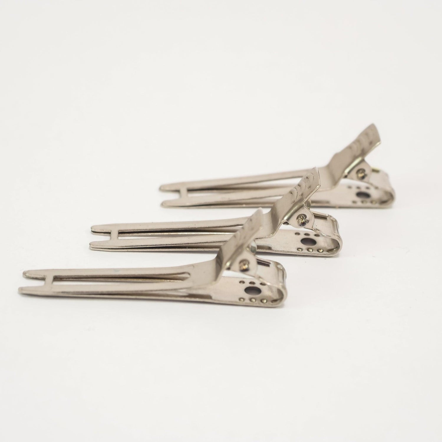 Metal 2-Prong Clip Silver 100pcs 2507 - Haircare Market