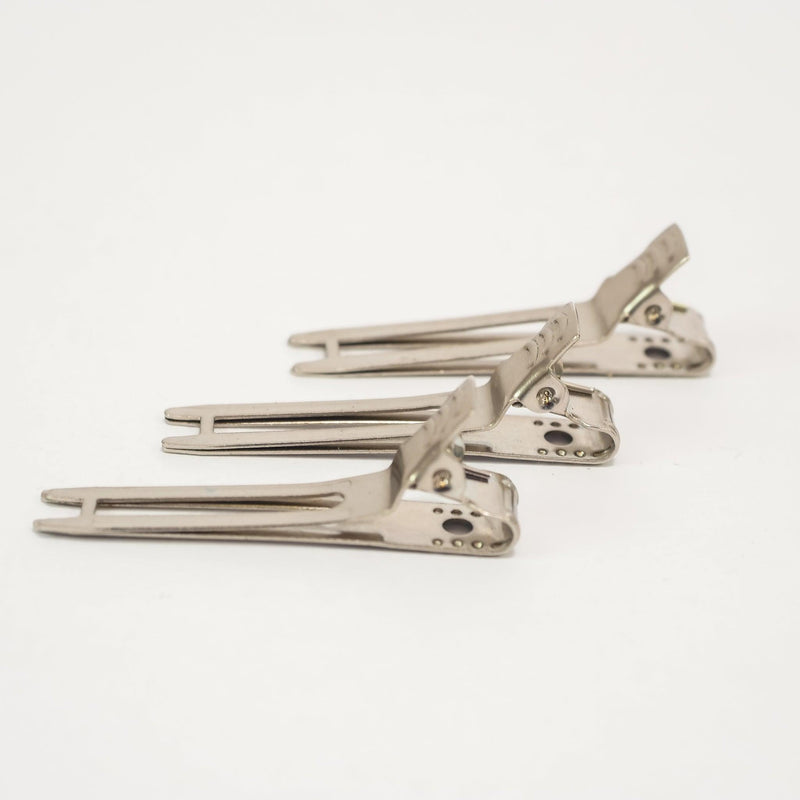 Metal 2-Prong Clip Silver 100pcs 2507 - Haircare Market