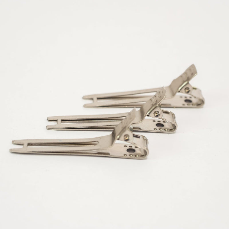 Metal 2-Prong Clip Silver 100pcs 2507 - Haircare Market