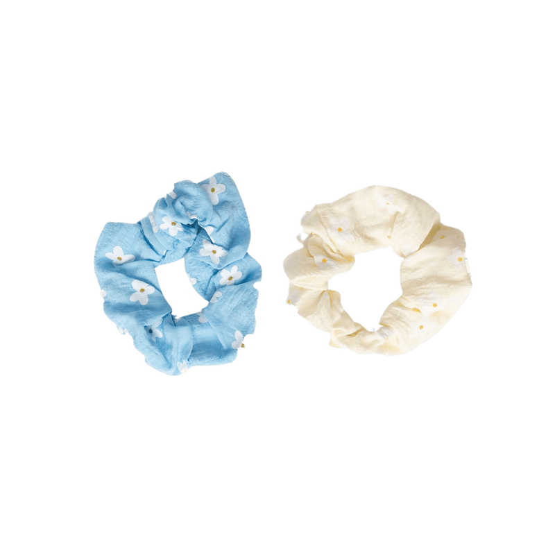 Stilen Daisy Scrunchie Set - Blue & Cream - Haircare Market